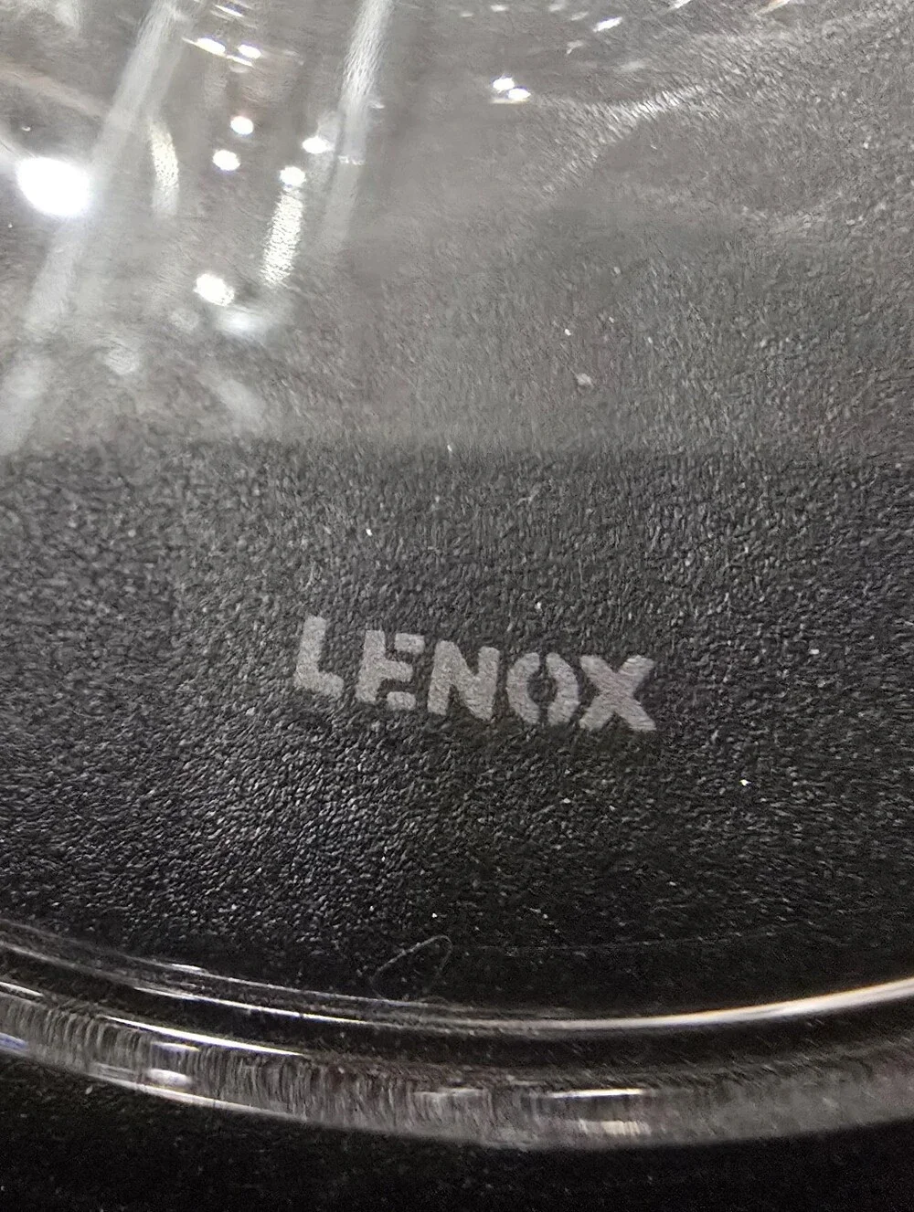 Set of 3 Signed Lenox Tuscany Classics Crystal Martini Glasses Cocktail Stemware